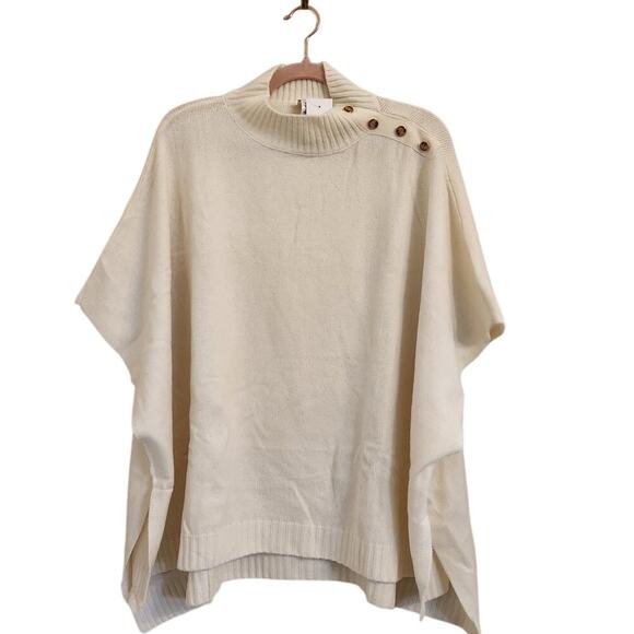 NWT J. Crew Dolman Sweater Poncho Ivory One Size - Picture 6 of 10